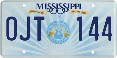 MS license plate OJT144
