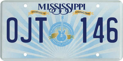 MS license plate OJT146