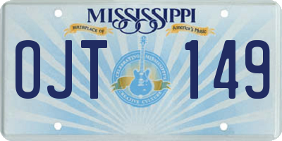 MS license plate OJT149