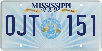MS license plate OJT151