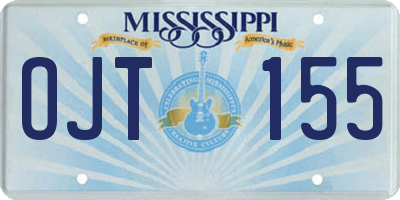 MS license plate OJT155