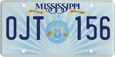 MS license plate OJT156