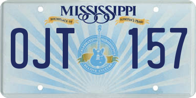 MS license plate OJT157