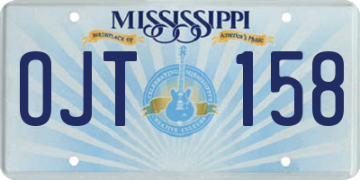 MS license plate OJT158
