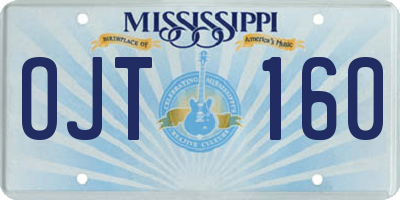 MS license plate OJT160