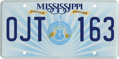 MS license plate OJT163