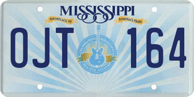 MS license plate OJT164