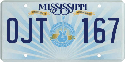 MS license plate OJT167