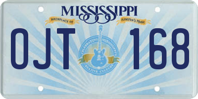 MS license plate OJT168