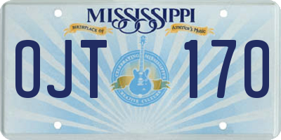 MS license plate OJT170