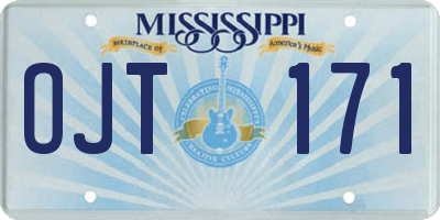 MS license plate OJT171