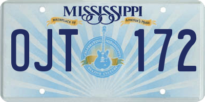 MS license plate OJT172