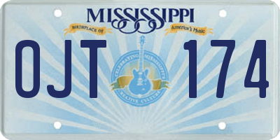 MS license plate OJT174