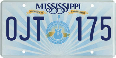 MS license plate OJT175