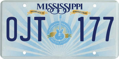 MS license plate OJT177