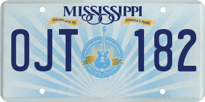MS license plate OJT182