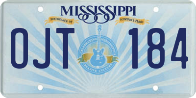 MS license plate OJT184