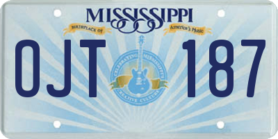 MS license plate OJT187