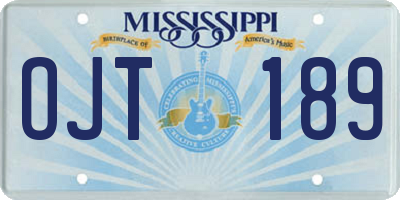 MS license plate OJT189