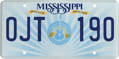 MS license plate OJT190