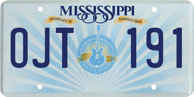 MS license plate OJT191