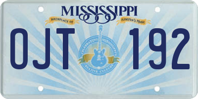 MS license plate OJT192