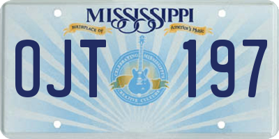 MS license plate OJT197