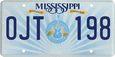 MS license plate OJT198