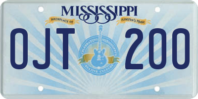 MS license plate OJT200