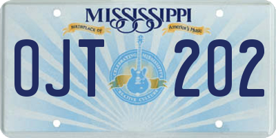 MS license plate OJT202