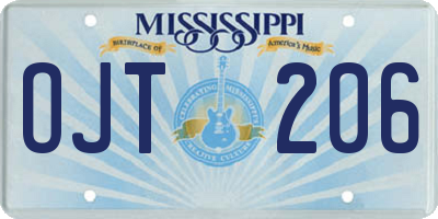 MS license plate OJT206