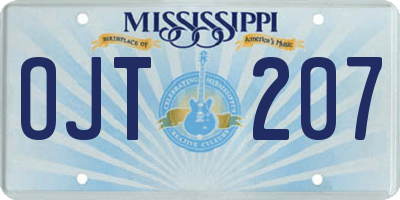 MS license plate OJT207