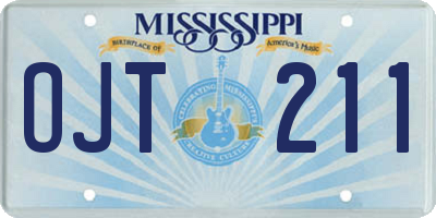 MS license plate OJT211