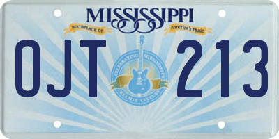 MS license plate OJT213
