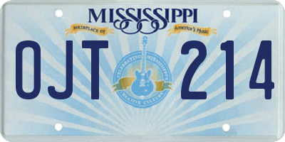 MS license plate OJT214