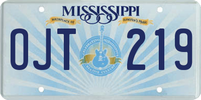 MS license plate OJT219