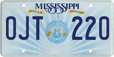 MS license plate OJT220