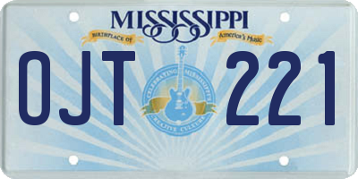 MS license plate OJT221