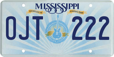 MS license plate OJT222