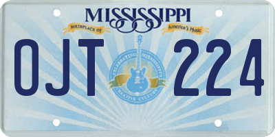 MS license plate OJT224