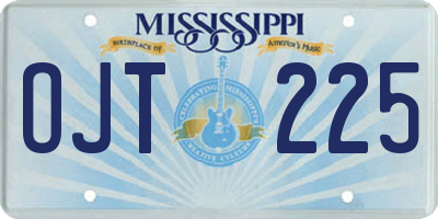 MS license plate OJT225