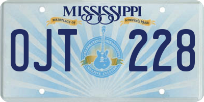 MS license plate OJT228