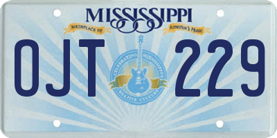 MS license plate OJT229