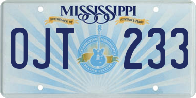 MS license plate OJT233