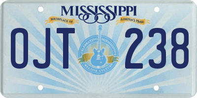 MS license plate OJT238