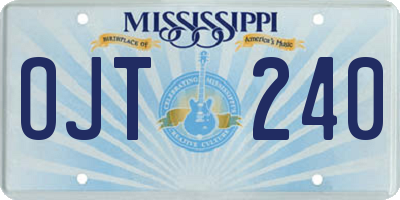 MS license plate OJT240
