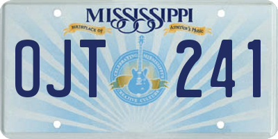 MS license plate OJT241