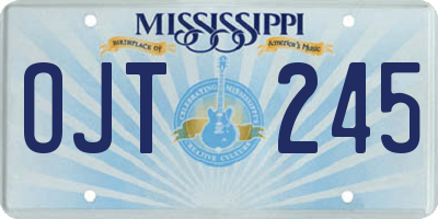 MS license plate OJT245