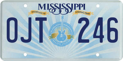 MS license plate OJT246