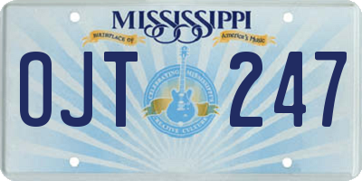 MS license plate OJT247